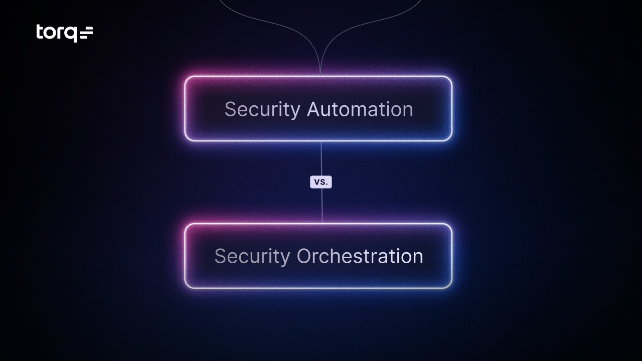 Comparison of security automation and security orchestration, highlighting how AI-driven security automation improves efficiency.