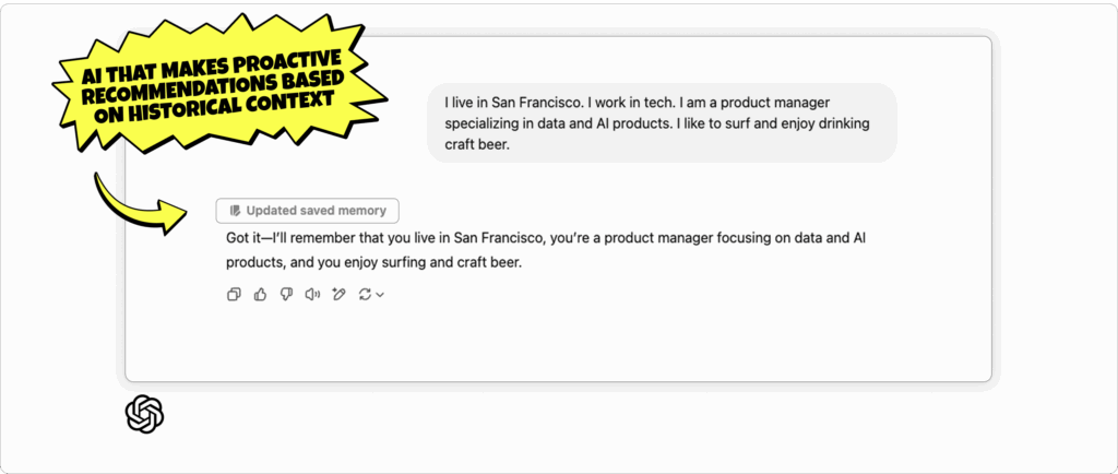 Example of AI that proactively recommends optimizations