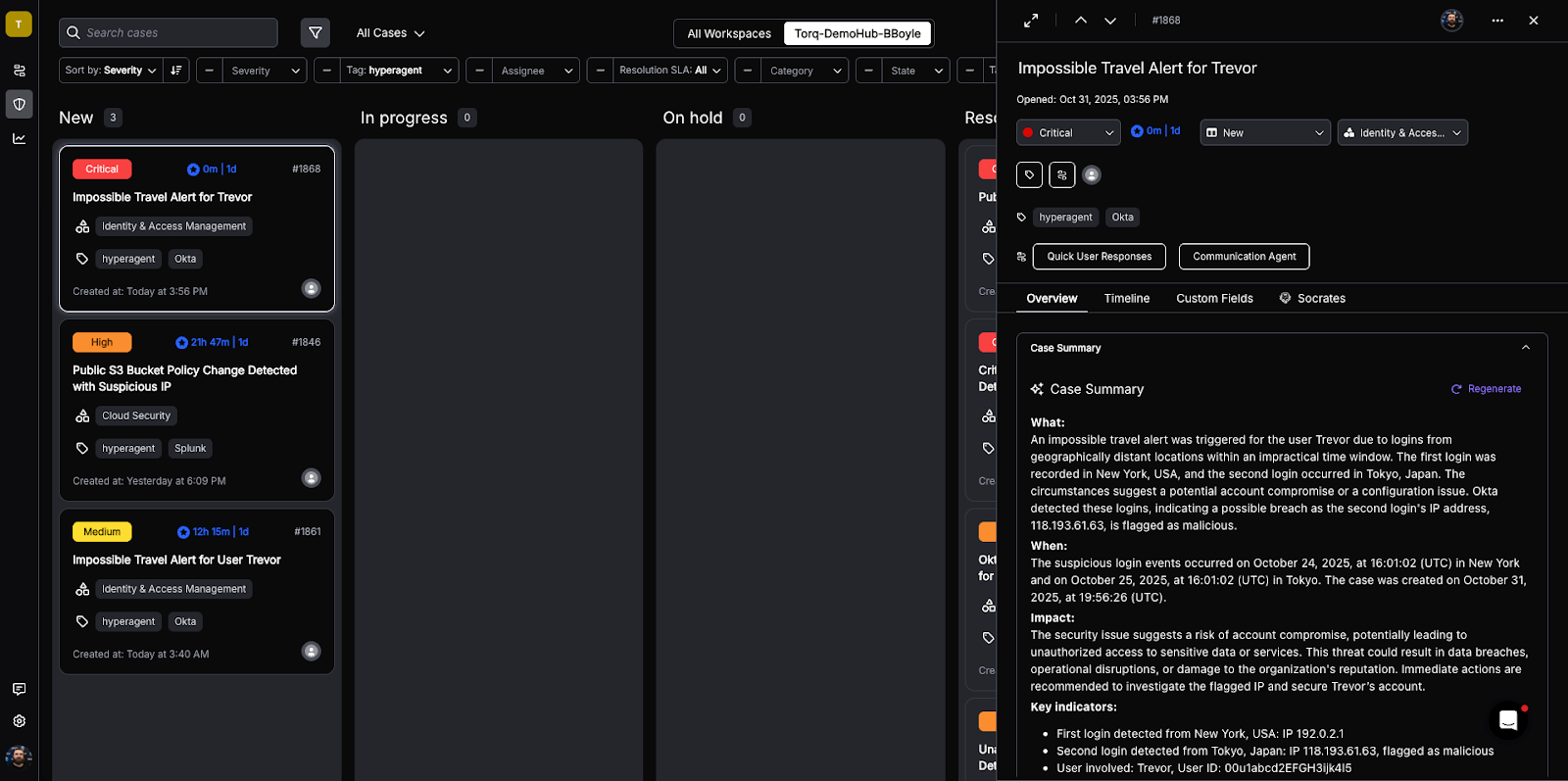 Example Case Lifecycle in Torq