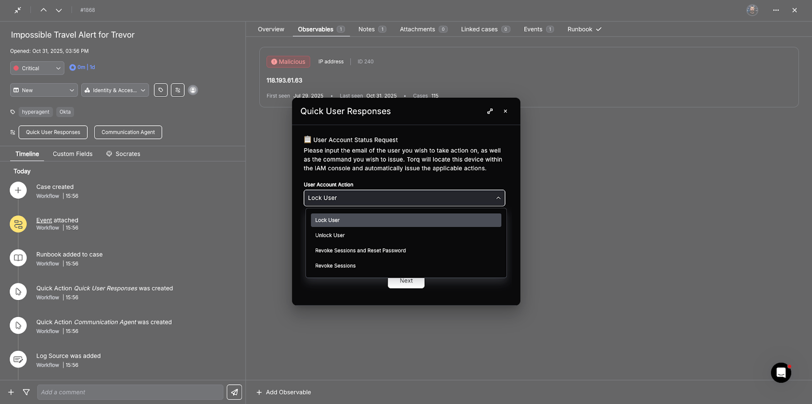 Example Case Lifecycle in Torq